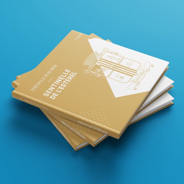 Création et mise en page Livre mairie de Théoule sur Mer, 06 agence de com' lueur externe