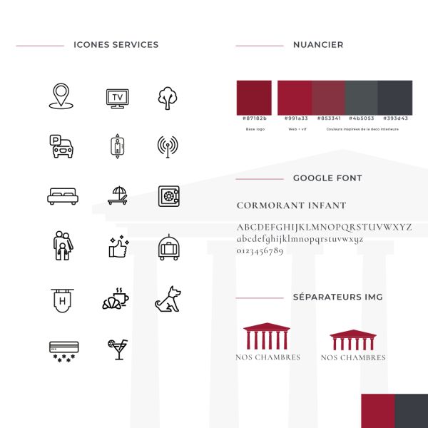 Creation charte graphique site internet hôtel, Lueur Externe, Agence de Com' à Grasse