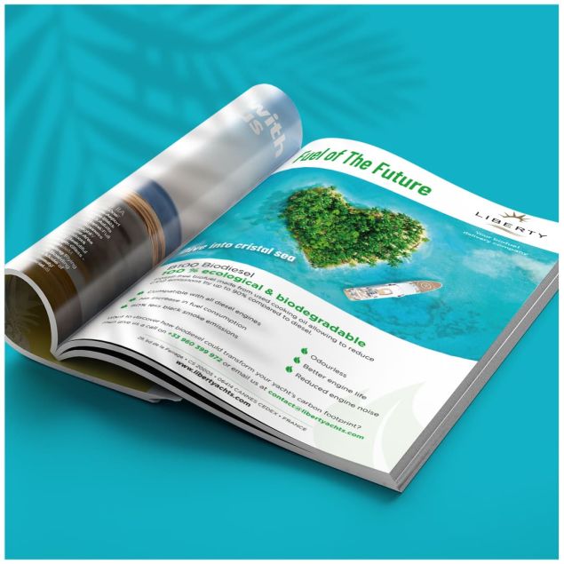 Création de publicité à Cannes pour Liberty Yachts par Lueur Externe Agence de communication